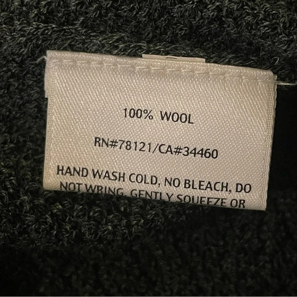 Eileen Fisher Women’s 100% Wool Open Front Dark Green Cardigan Sweater - Picture 4 of 8